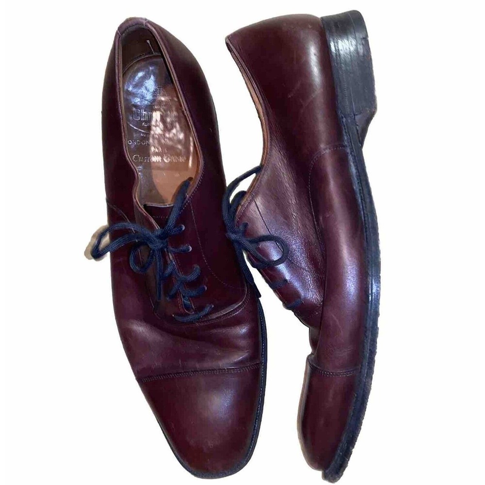 Church's Shoes Mens 10.5 D Oxfords Cap Toe Brown‎ England Custom Grade